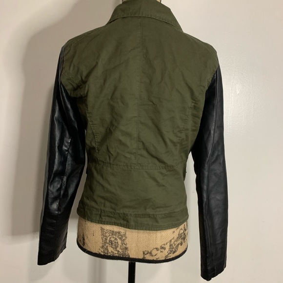 Boy Meets Girl Jackets & Coats Boy Meets Girl Military Army Green Leather Jacket Poshmark